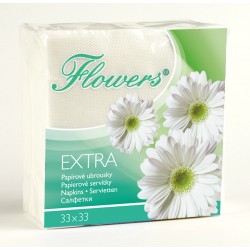 Ubr. Flowers 1vr. , 33x33, 135g, cel. bílé