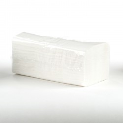 Papír. ručníky ZZ 2vr., 25x23cm, 3000ks, celuloza, bílé