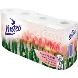 Toaletní papír  Linteo Tulipány 3vr., 8ks, cel. 15m
