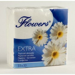 Ubr. Flowers 1vr. , 33x33, 145g, cel. bílé